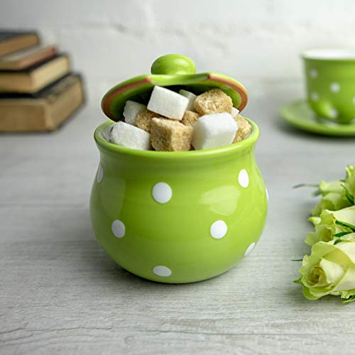 Ceramic Sugar Bowl with Lid (Green)