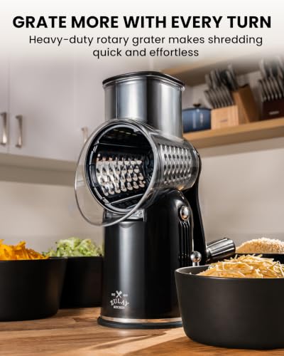 Rotary Cheese Grater Manual Hand Crank 5 Blade Shredder