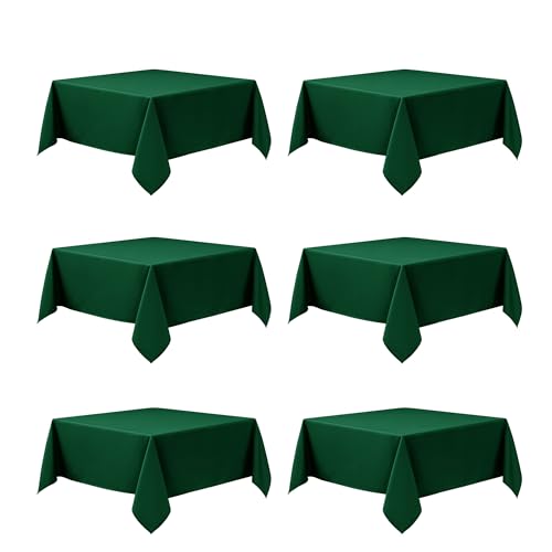 6 Pack Hunter Green Tablecloths for Square Tables (Hunter Green / 70x70 In, 6 Pack)