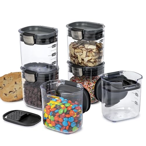PKS 401 1.5 Cup Mini Prokeeper+ Airtight Silicone Seal Storage Container Great For Spices & Baking Acessories (6- Piece)