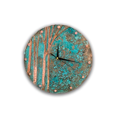 Handmade Copper Wall Clock Artisan Touch in Every Piece (Time Circles Tree / 24)