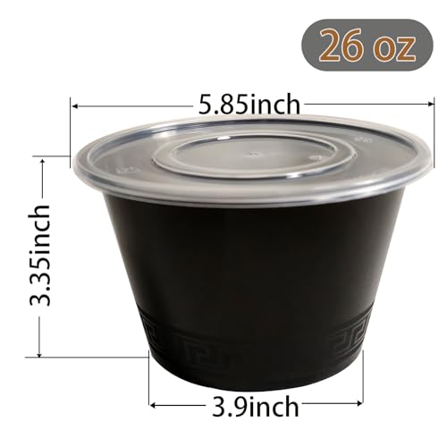 26oz to go round Food Container (50 piece single grid round box)