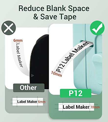 P12 Label Maker Machine with 1 Tape (1 Printer+1 Label Tape / Green)