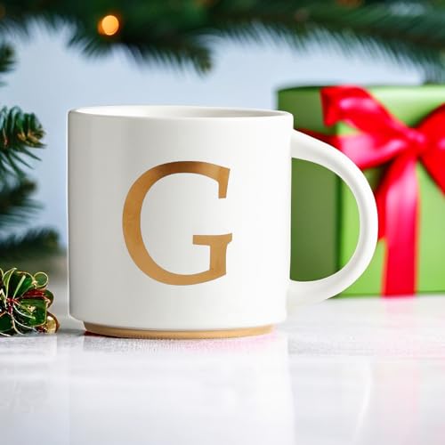 Monogram Ceramic Mugs (gold-G)