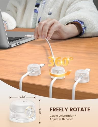 6Pack Clear Rotatable Cord Organizer (6Pack / Transparent Clear)