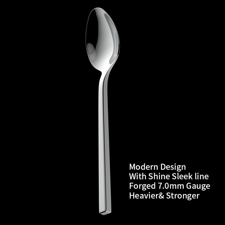 Cube 65 Piece Forged Stainless Steel Flatware Set Cutlery Set with Utensil (Silver / 65 pieces for 12)