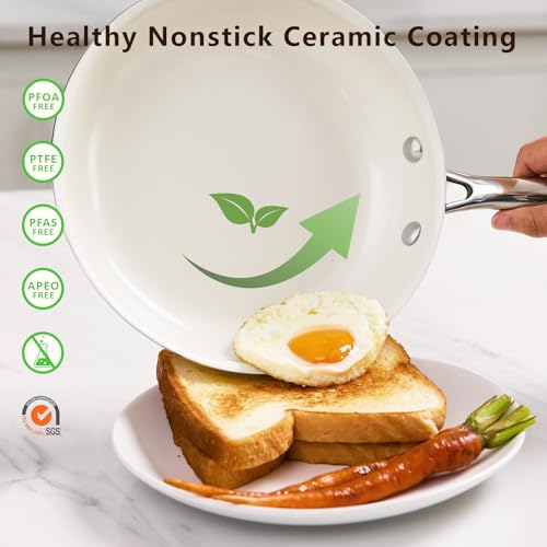 9.5" Nonstick Ceramic Frying Pan (9.5 Inches)