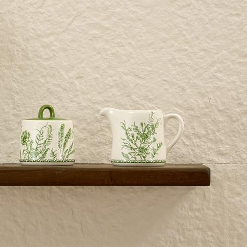 Green Garden Toile De Jouy Ceramic Sugar and Creamer Set (Green Garden Toile De Jouy)