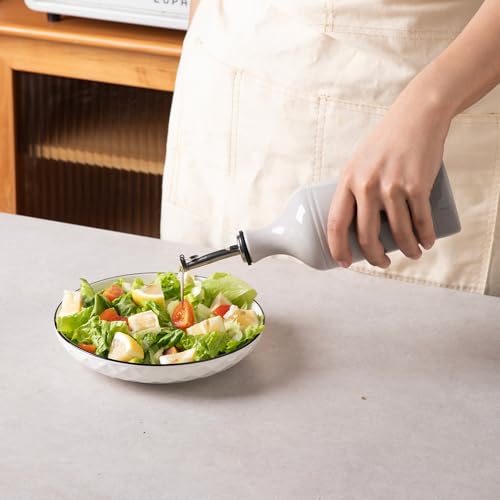 Sweejar Ceramic Olive Oil Dispenser Bottle (15.5 oz, Set of 1 / Gradient Fog Gray)