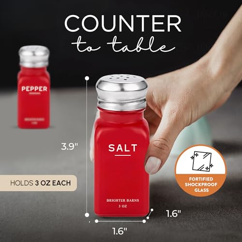 Red Salt and Pepper Shakers Set by Brighter Barns (Red)