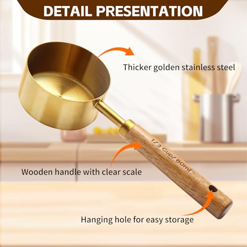 4 Piece Gold Measuring Cups Set (4 Count)