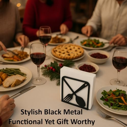 Napkin Holder for Table & Kitchen (B Cocktail Fork Black)