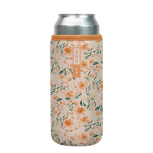 CanSok Sleeve for Beer & Soda Insulated Neoprene Cover (Blush Blossoms / 25oz Can Sleeve)