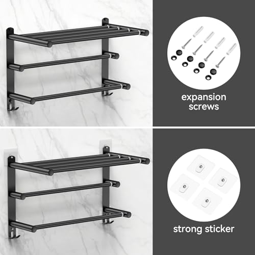 Black Adjustable Towel Bar for Bathroom Wall Mount17