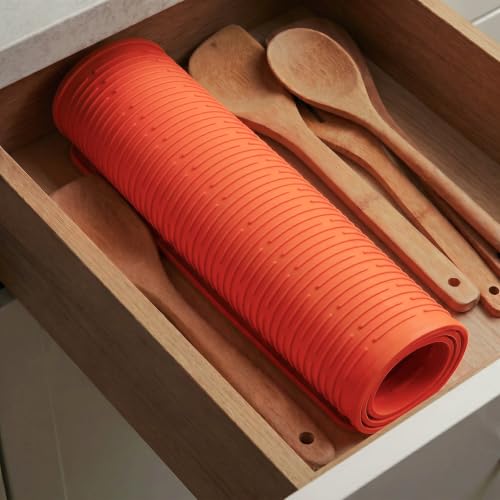 Silicone Dish Drying Mat for Multiple Usage (Orange / 36"L x 18"W)