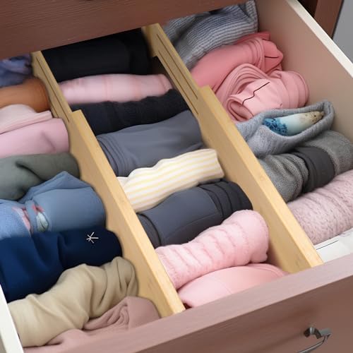 Dresser Drawer Organizers 6 Pack (For 12.5-17in deep drawers inner size)