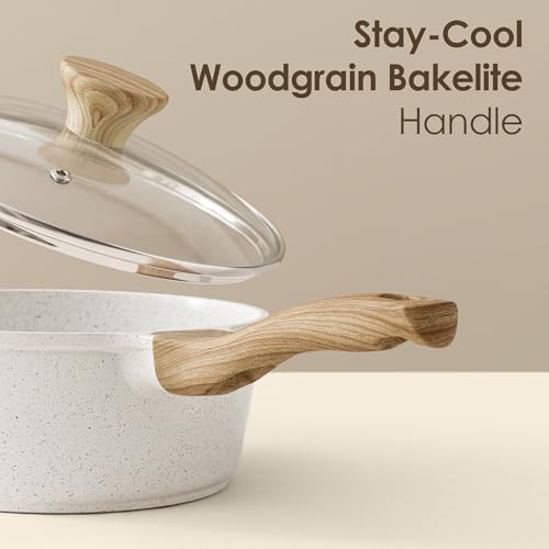 23 PCS Non Toxic Ceramic Cookware Set (White / Large)