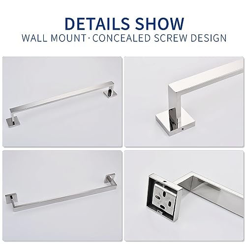 23.6 Inch Single Towel Bar Rack (Polished Chrome / 23.6-Inch)