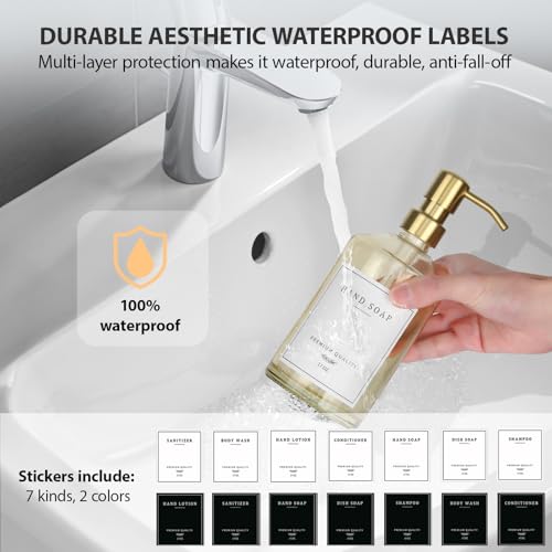 Dish Soap Dispenser for Kitchen (Yellow Bottle + Gold Pump)