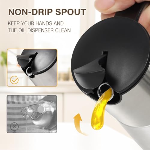 Stainless Steel Olive Oil and Vinegar Dispenser (sliver 12.8 oz)
