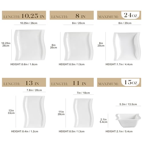 Plates and Bowls Sets (26 Piece(Service for 6) / Ivory White)