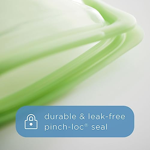 Premium Reusable Silicone Food Storage Bags (Green + Red + Blue / 3-Pack)