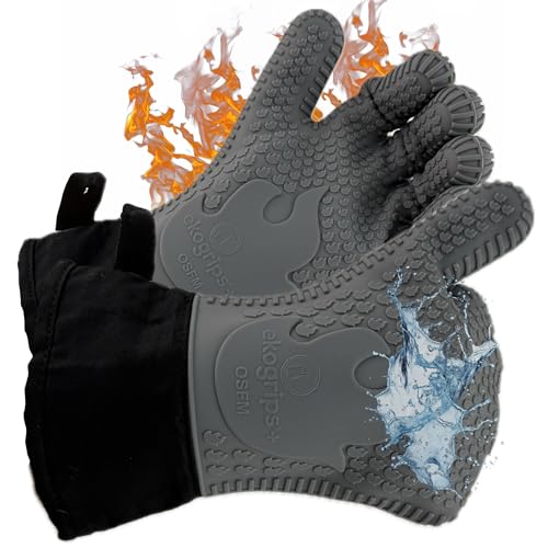 Ekogrips®+ Oven Gloves with Fingers (Gray / S/M)