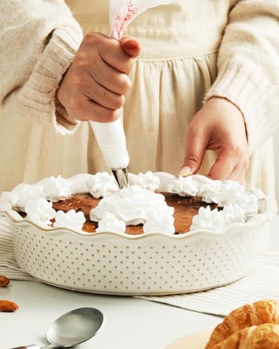 Ceramic Deep Pie Pan (Dots (Deep))