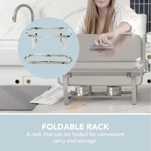4 Pack 8QT Chafing Dish Full Set with 8 Pack DEG Chafing Fuel (4 Pack With Fuel)