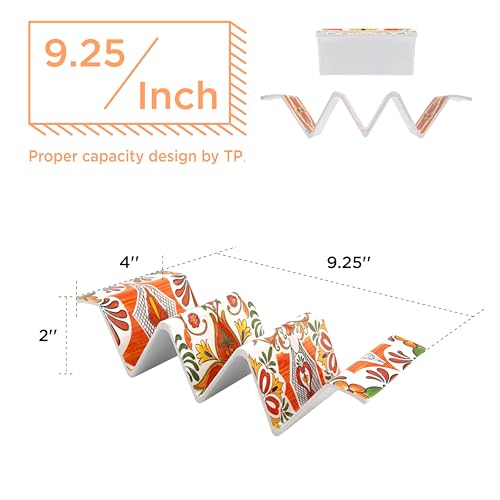 Melamine Taco Holder Stands (Set of 4 / Fuego Orange)