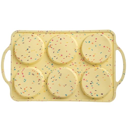 Jumbo Top Silicone Muffin Pans for Baking (Confetti / Top Jumbo (6 Cups))