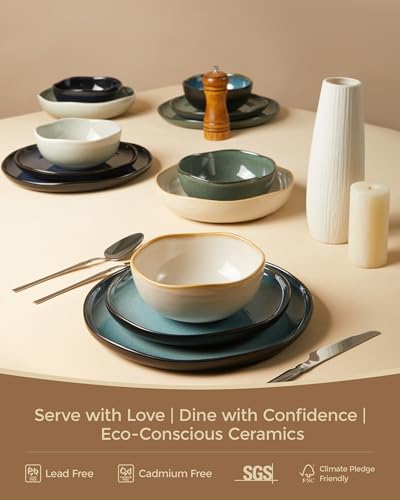 Plates and Bowls Sets (Yellow White / Set (16pcs))