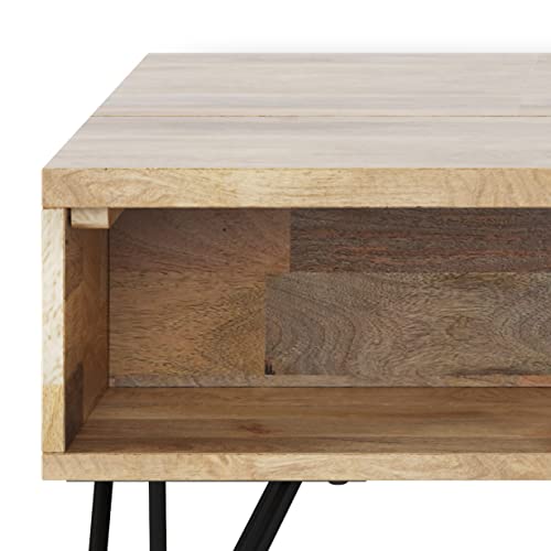 Hunter 36" Wide Solid Mango Wood Coffee Table in Natural (Lift Top Coffee Table / 36 inch / Refined Natural)
