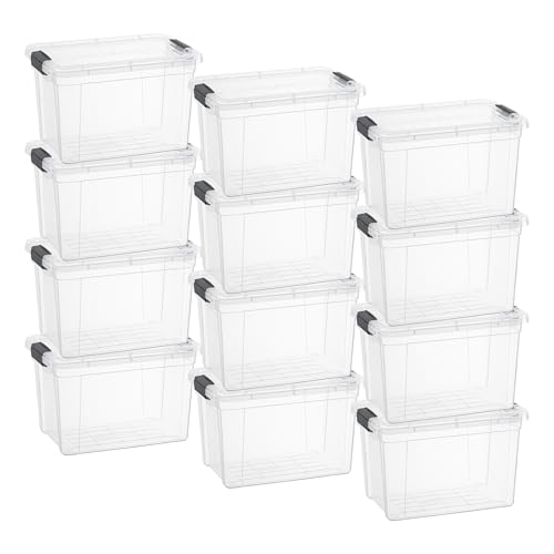 2.5 Quart Clear Plastic Storage Boxes with Lids (2.4 Quart)