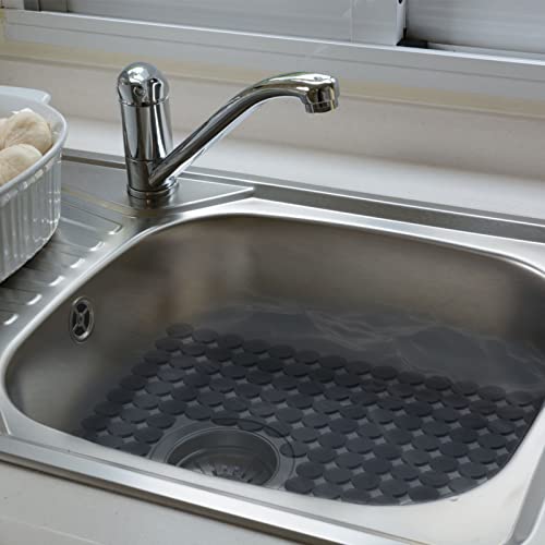 2Pack Kitchen Sink Mat for Stainless Steel (Solid Gray)