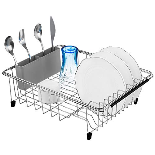 Expandable Multifunctional Dish Drying Rack (Gray)