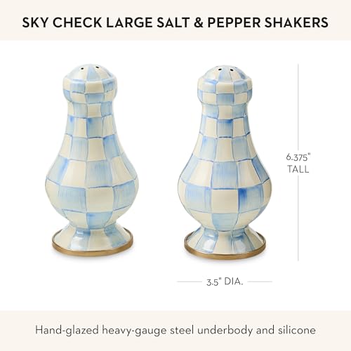 Enamel Salt and Pepper Shakers (Sky Check / Large)