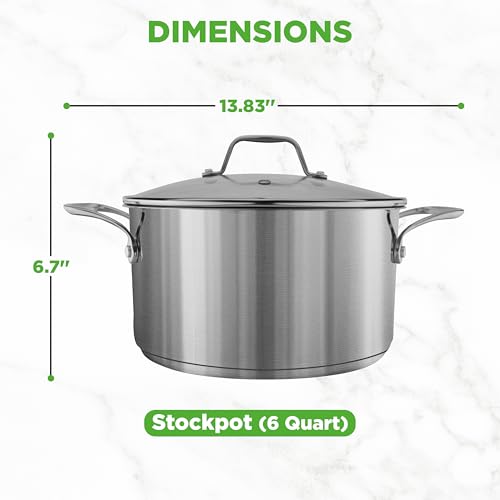 6 Quart Stainless Steel Stock Pot with Lid (Stainless Steel / 6 Quarts)