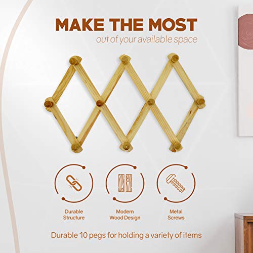 Set of 4 RAM PRO Accordion Style Wood Expandable Wall Rack for Hat (3 Count)