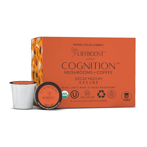 Cognition Decaf Mushroom Coffee K Cups (10 Count (Pack of 1))