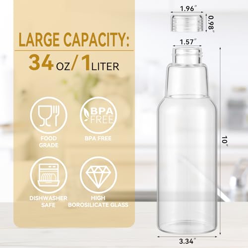 34 Oz Glass Juice Bottles with Lids
