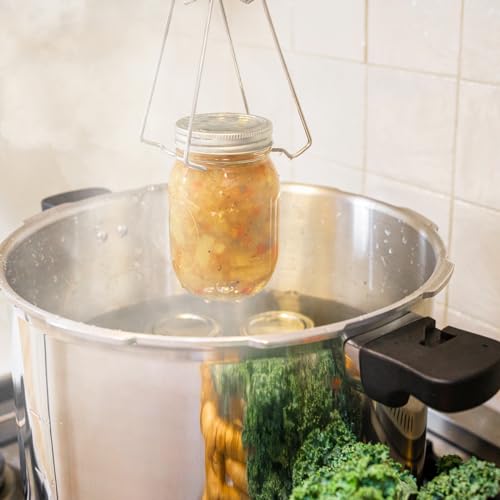 Pressure Canner Release Valve Aluminum Canning Pot Cooker Pot Stove Top with Pressure Gauge Instant Fast Cooking Pot Stewing Locking System (23.3 Quarts)