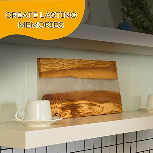 Italian Olive Wood luxury Cheese board with Resin (White)