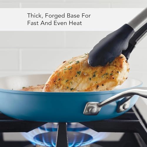 Hard Anodized Ceramic Nonstick Cookware Pots and Pans Set (Blue Velvet / Cookware Set (9 Piece - Non Induction))
