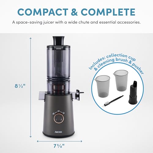 Cold Press Juice Machine Slow Masticating Fruit and Vegetable Juicer for Home with Large 4 (Gray)