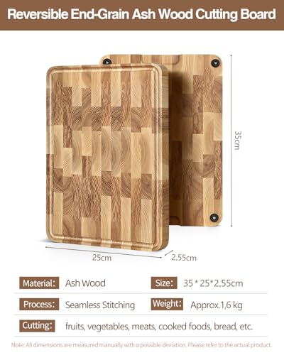 Ash Wood Cutting Board (13.8"L x 9.8"W)