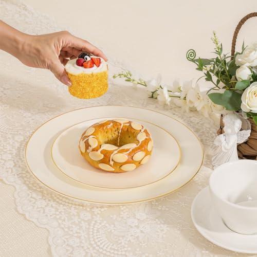 60 PCS Ivory Plastic Plates (Ivory / 60 PCS)