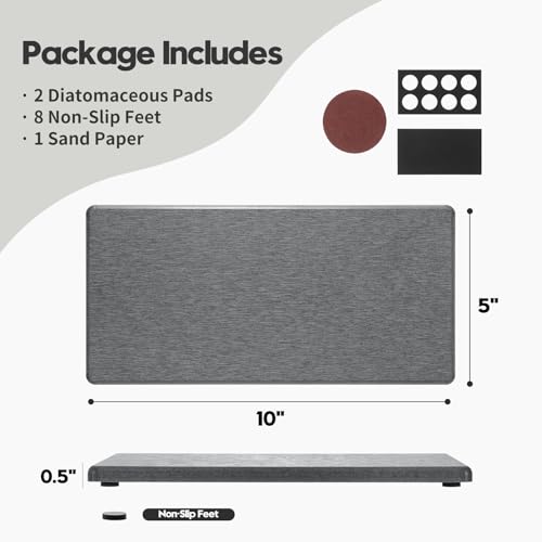2PCS 10"x 5" Large Bathroom Sink Vanity Trays (2 Pack - Charcoal Gray / 10" x 5")