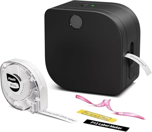 Label Maker Machine with Tape (1 Printer+1 Label Tape / Black)