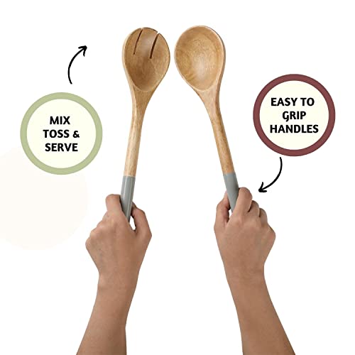 Wooden Salad Servers (Gray / 12 inch)